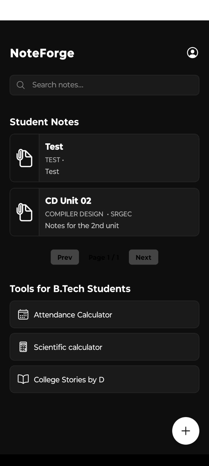 NoteForge Dashboard