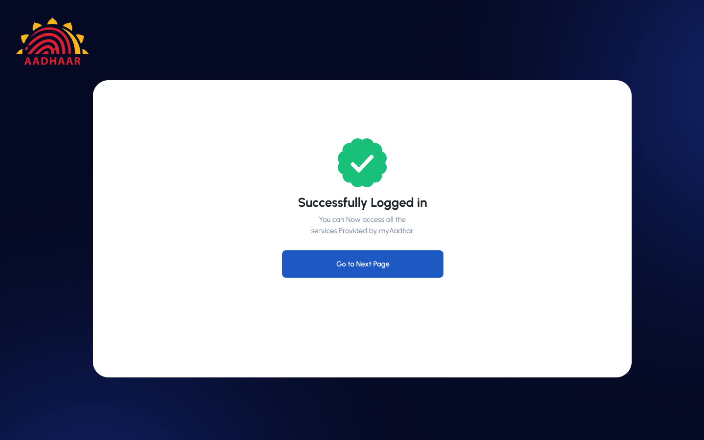 UIDAI Login Dashboard